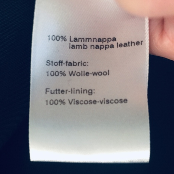 AKRIS LAMB NAPPA LEATHER/WOOL SKIRT - Picture 8 of 8